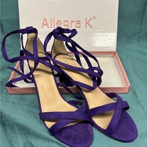 Allegra K Women's Vibrant Purple Heels